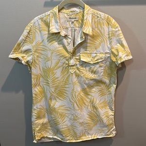 Mens Madewell polo - yellow floral - S